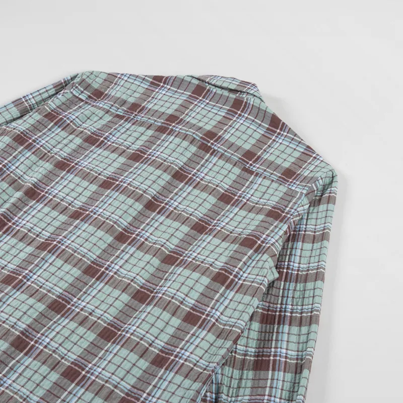 Universal Works Work Shirt Brown Pistachio Pattin Check-2
