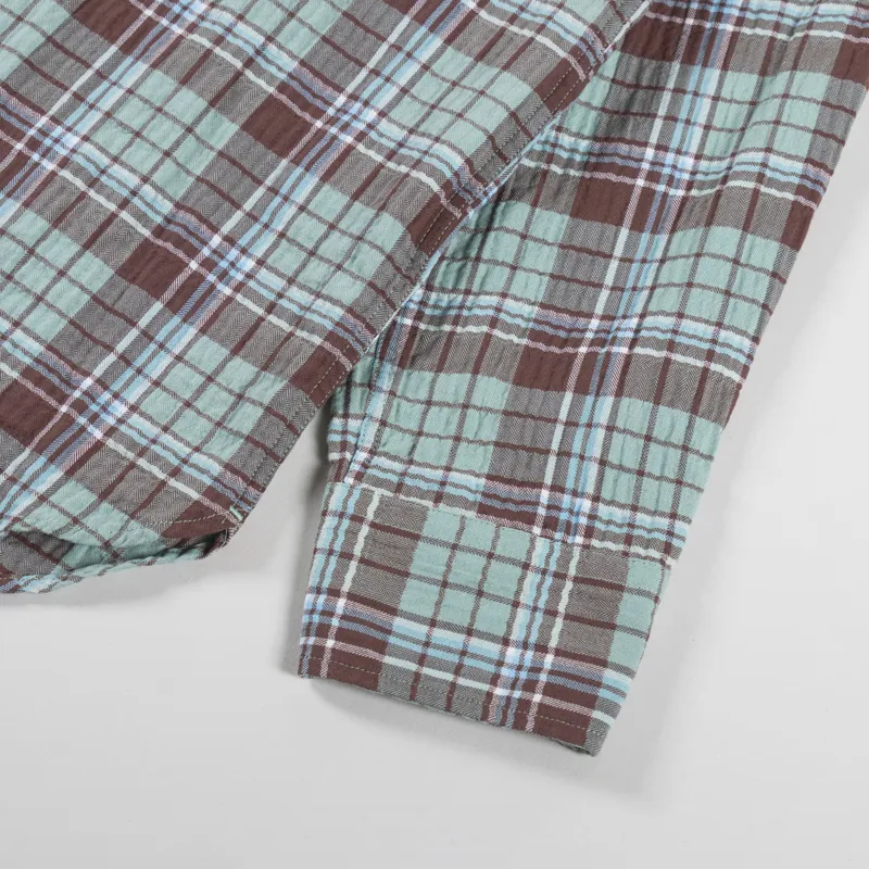 Universal Works Work Shirt Brown Pistachio Pattin Check-8