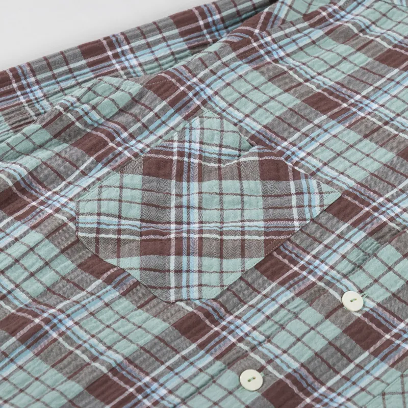 Universal Works Work Shirt Brown Pistachio Pattin Check-6