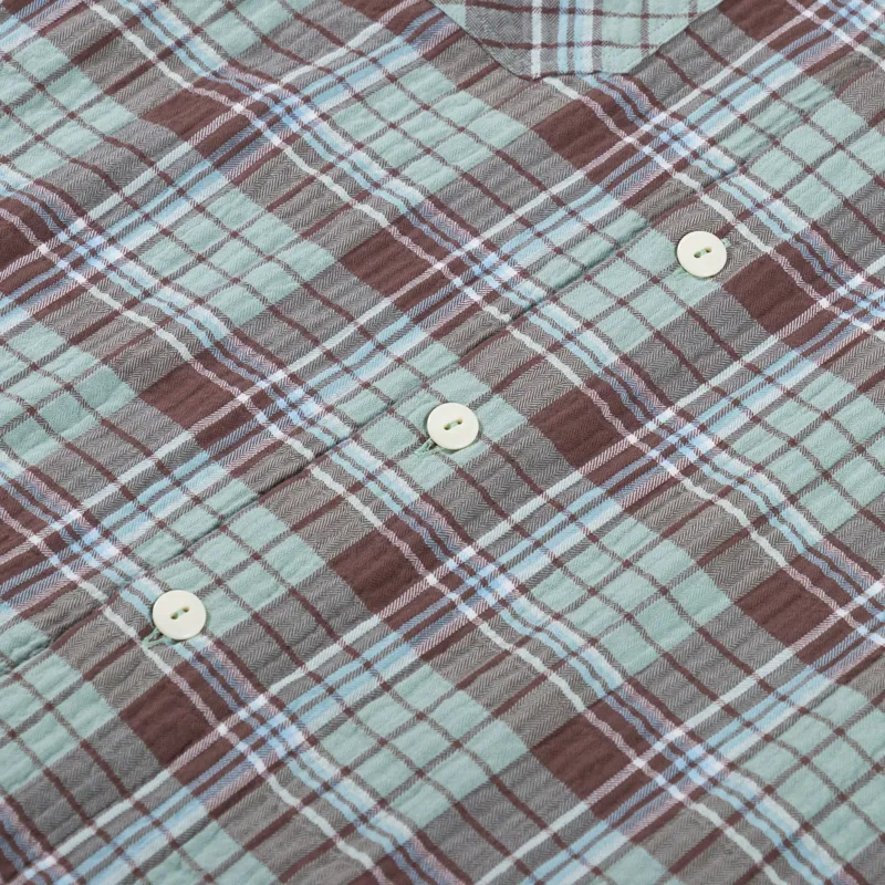 Universal Works Work Shirt Brown Pistachio Pattin Check-4