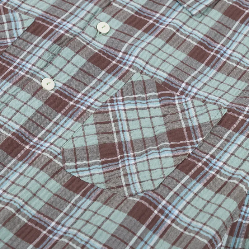 Universal Works Work Shirt Brown Pistachio Pattin Check-5