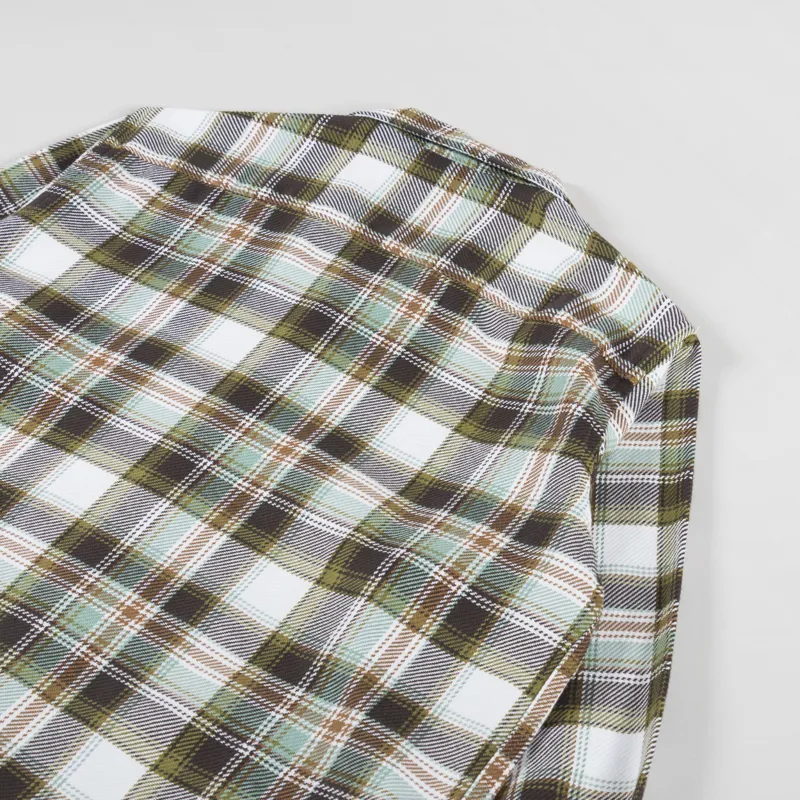 Universal Works Long Sleeve Camp Shirt Tahoe Check Pistachio-3
