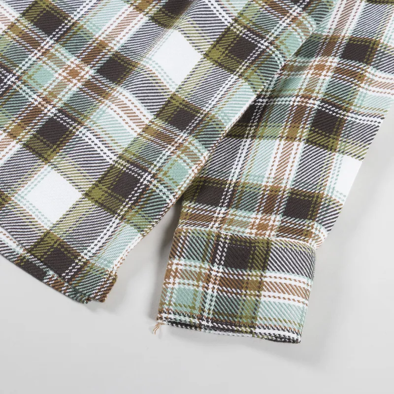 Universal Works Long Sleeve Camp Shirt Tahoe Check Pistachio-4