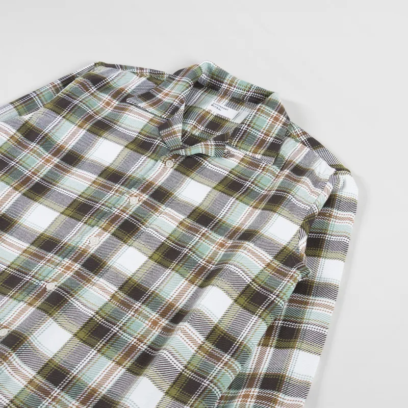 Universal Works Long Sleeve Camp Shirt Tahoe Check Pistachio-2