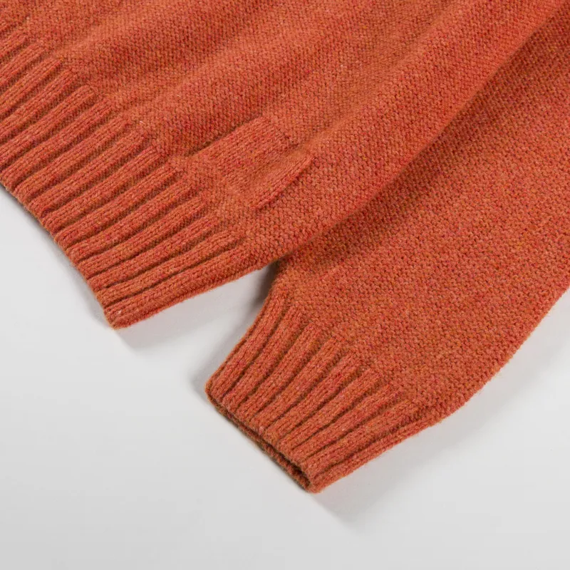 Universal Works Seamless Crew Burnt Orange Supersoft Knit-5