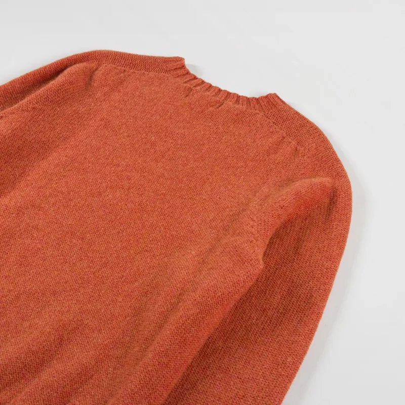 Universal Works Seamless Crew Burnt Orange Supersoft Knit-3