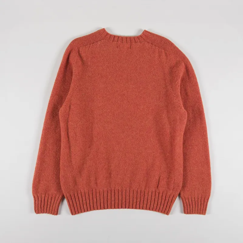 Universal Works Mens Seamless Crew Burnt Orange Supersoft Knit