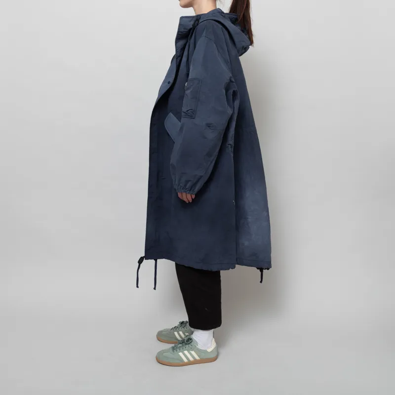 Universal Works Womens Beach Parka Navy Recycled Splash Nylon-3