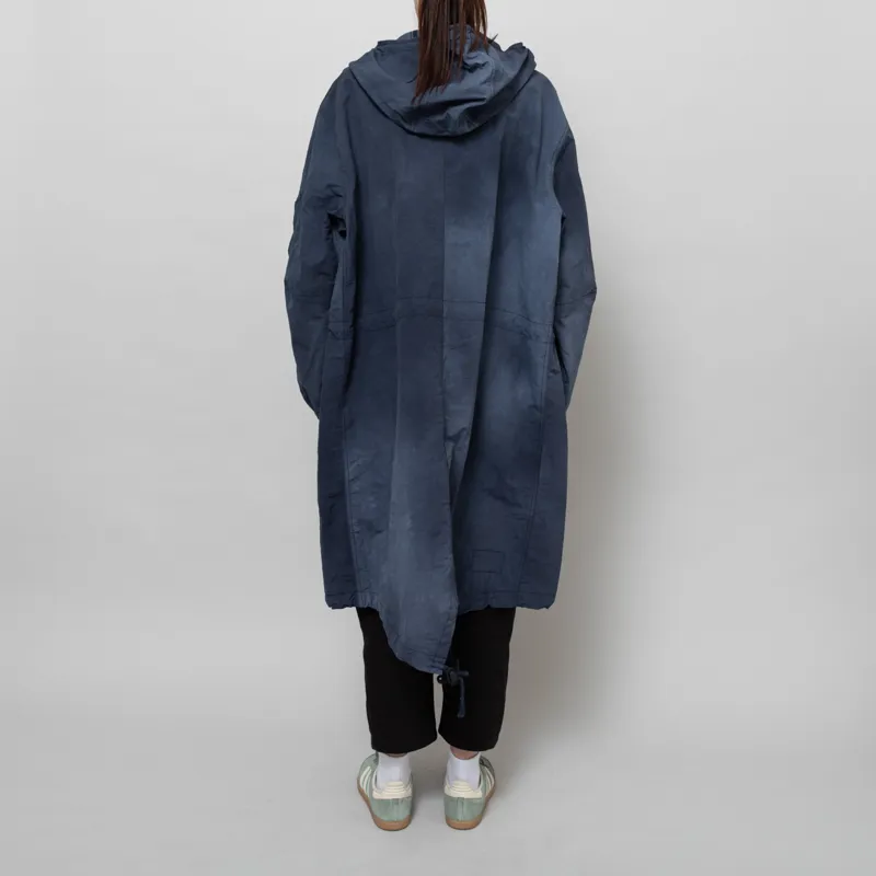 Universal Works Womens Beach Parka Navy Recycled Splash Nylon-4