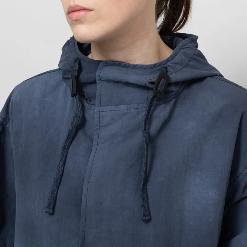 Universal Works Womens Beach Parka Navy Recycled Splash Nylon-6