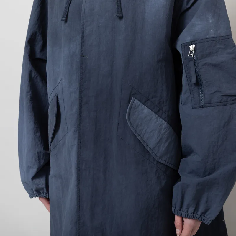 Universal Works Womens Beach Parka Navy Recycled Splash Nylon-8