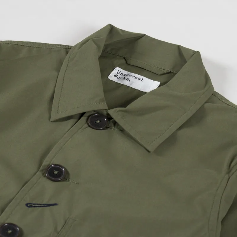 Universal Works Bakers Chore Jacket Olive Recycled Polytech-4