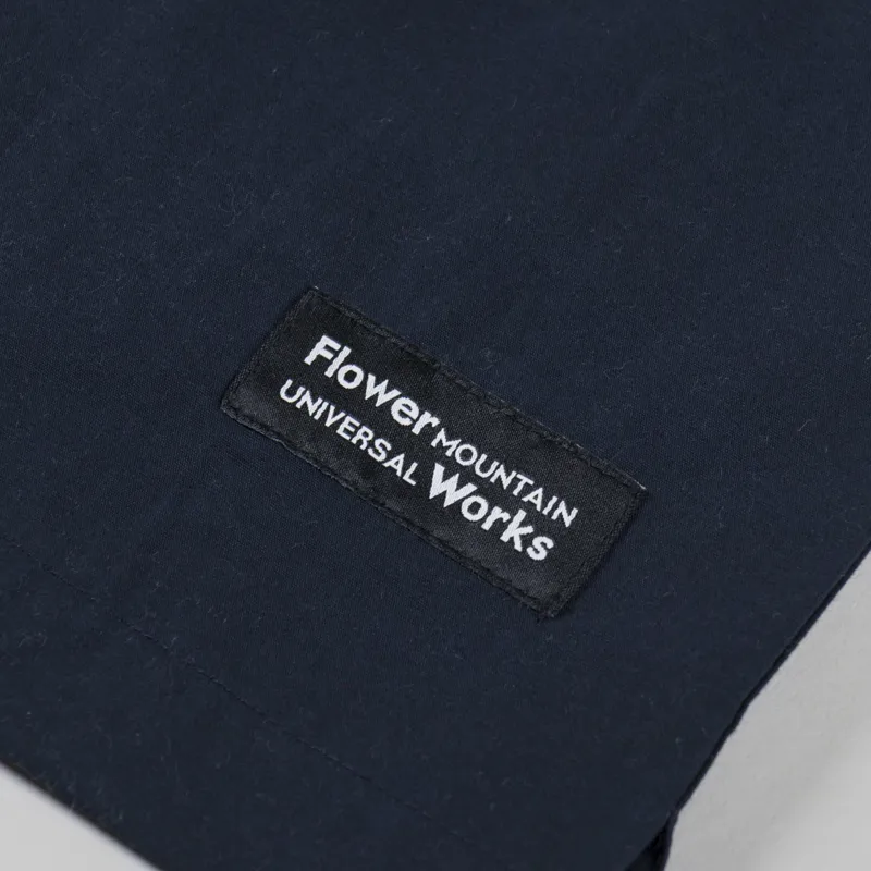 Universal Works x Flower Mountain Minari Shirt Navy Broadcloth-8