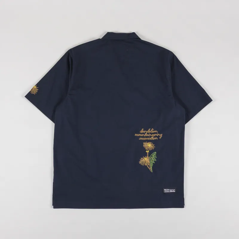Universal Works x Flower Mountain Minari Shirt Navy Broadcloth-1