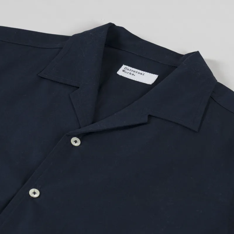 Universal Works x Flower Mountain Minari Shirt Navy Broadcloth-4