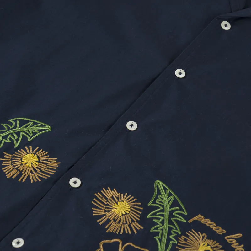 Universal Works x Flower Mountain Minari Shirt Navy Broadcloth-5