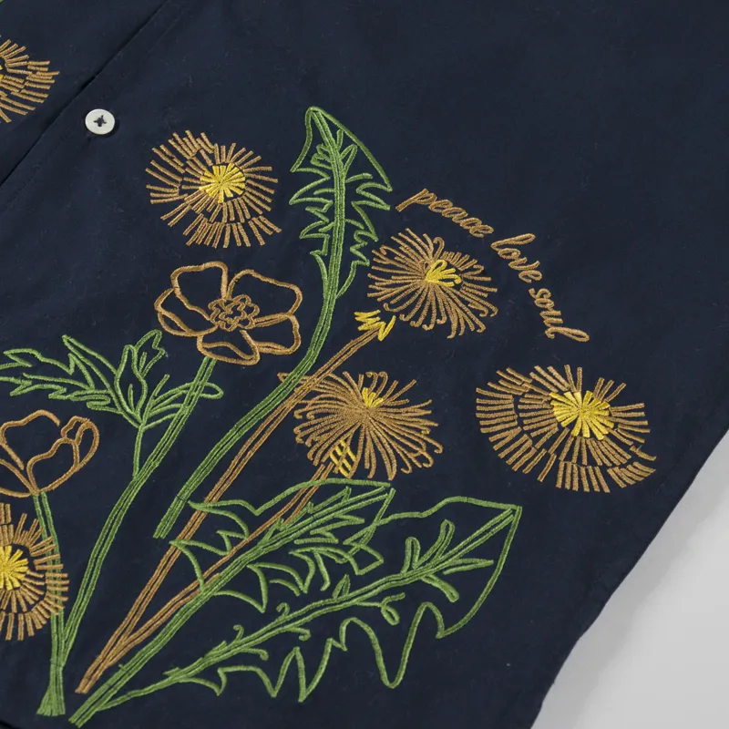 Universal Works x Flower Mountain Minari Shirt Navy Broadcloth-6