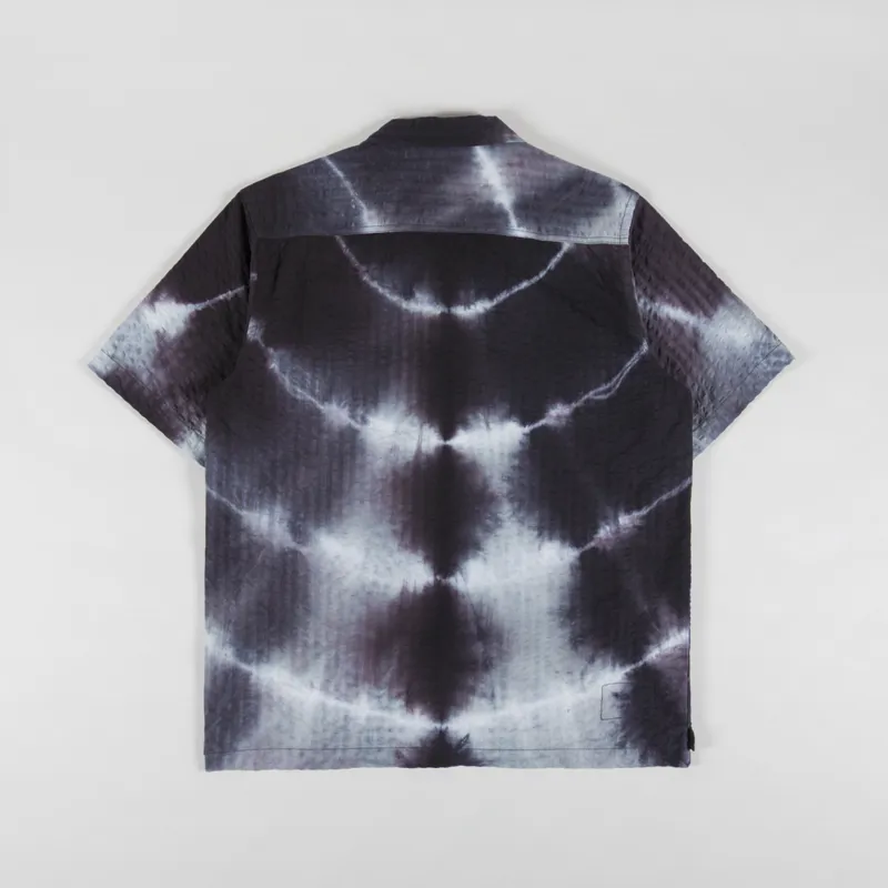 Universal Works Camper Shirt Charcoal Tie N Dye Seersucker-1