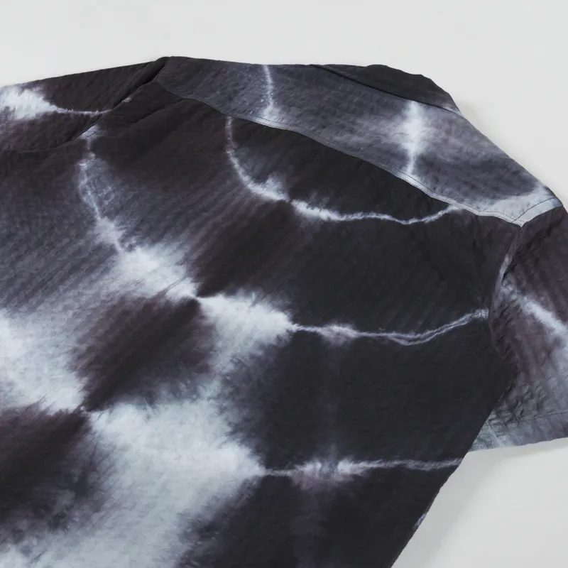 Universal Works Camper Shirt Charcoal Tie N Dye Seersucker-3