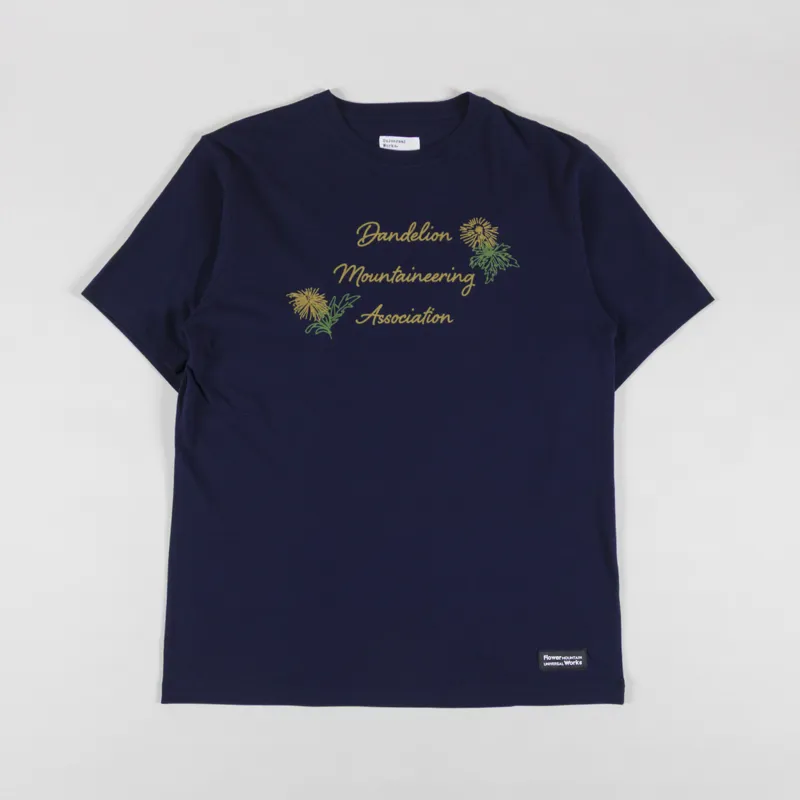 Universal Works x Flower Mountain T Shirt Navy