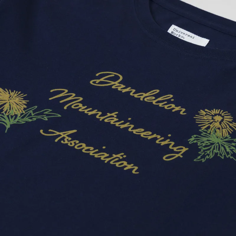 Universal Works x Flower Mountain T Shirt Navy-2