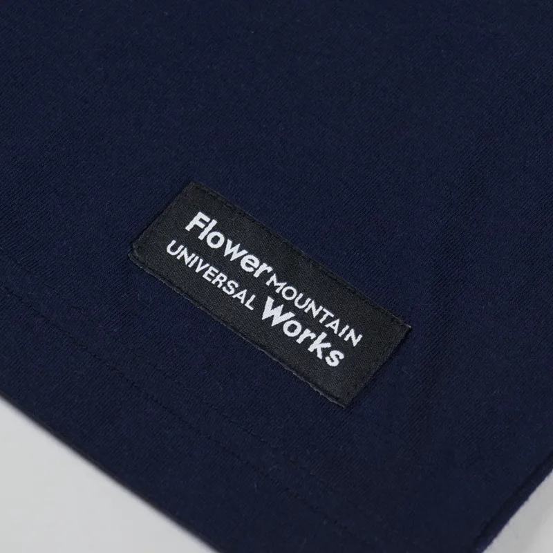 Universal Works x Flower Mountain T Shirt Navy-3