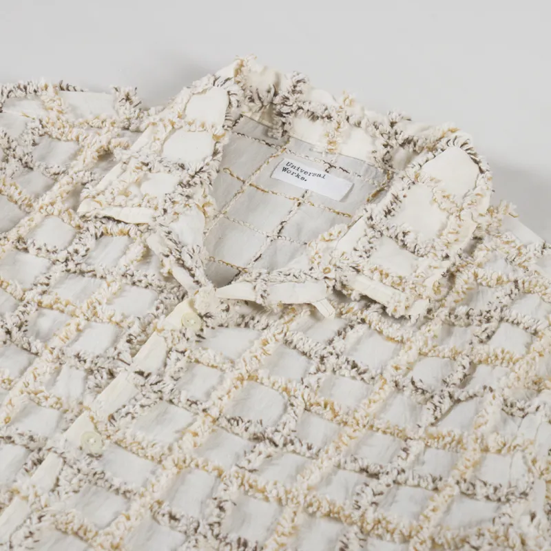 Universal Works Road Shirt Ecru 3D Check-4