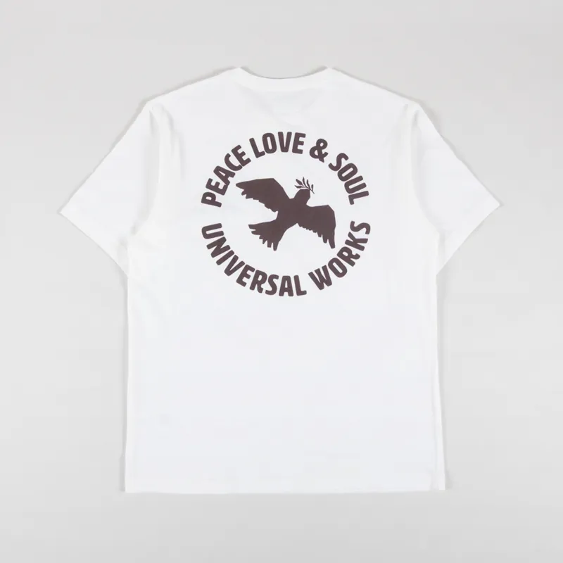 Universal Works Peace Love And Soul T Shirt Ecru