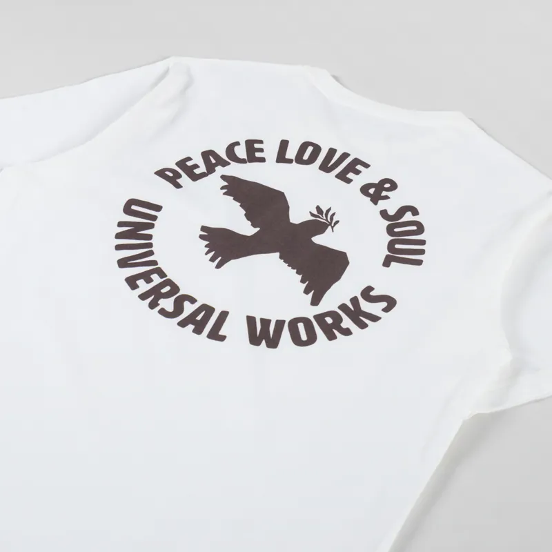 Universal Works Peace Love And Soul T Shirt Ecru-2