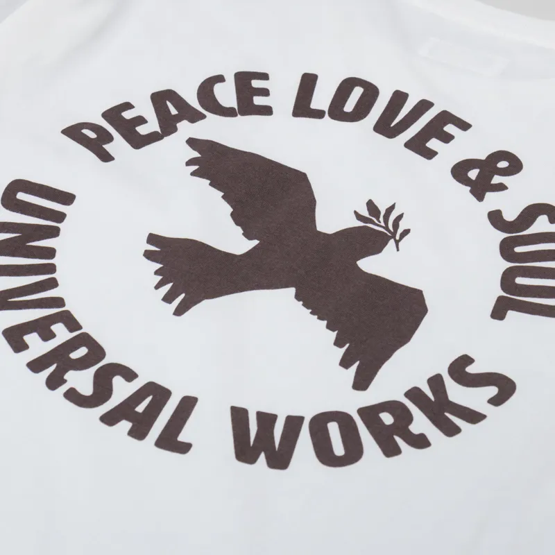 Universal Works Peace Love And Soul T Shirt Ecru-4