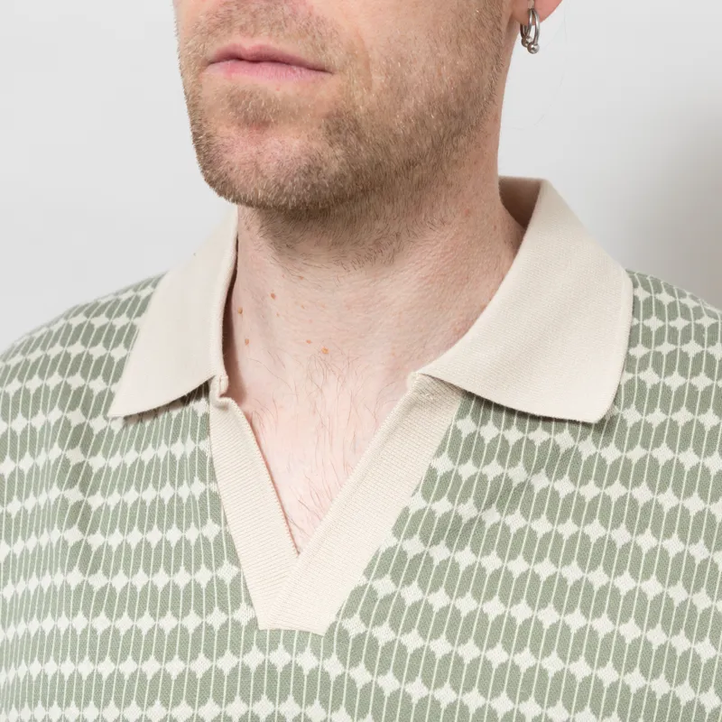 Revolution Jacquard Polo Shirt Light Green-3