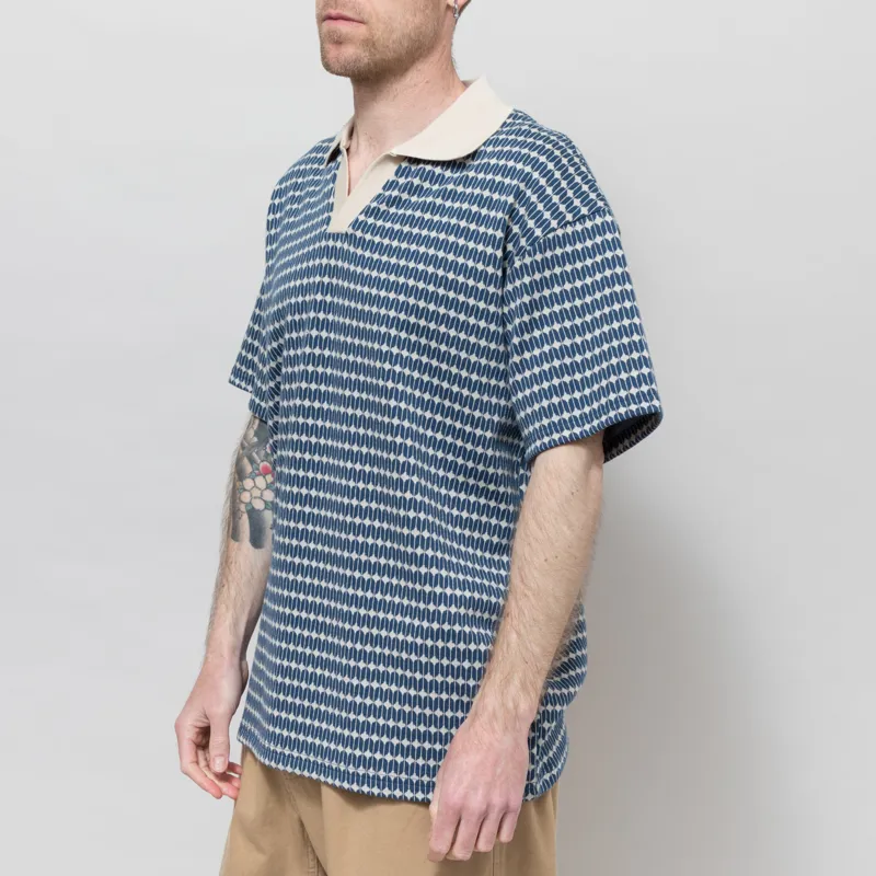 Revolution Jacquard Polo Shirt Navy-1