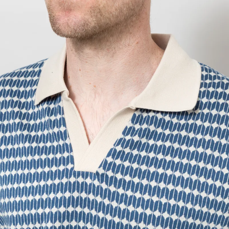 Revolution Jacquard Polo Shirt Navy-3