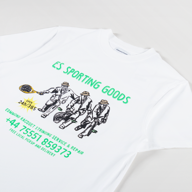 Edmmond Studios ES Sporting Goods Tennis T Shirt Plain White-1