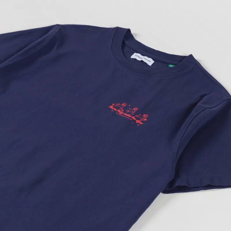 Edmmond Studios Hora Feliz Todos Los Dias T Shirt Plain Navy-3
