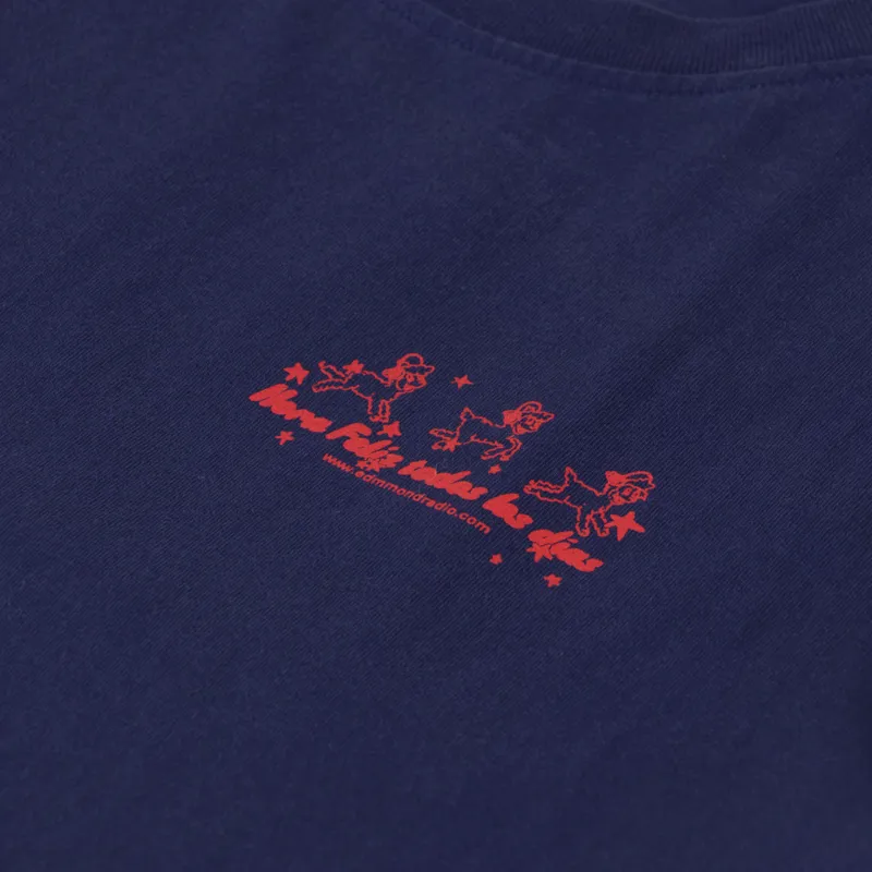 Edmmond Studios Hora Feliz Todos Los Dias T Shirt Plain Navy-5