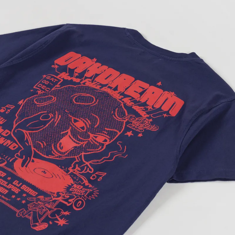 Edmmond Studios Hora Feliz Todos Los Dias T Shirt Plain Navy-2