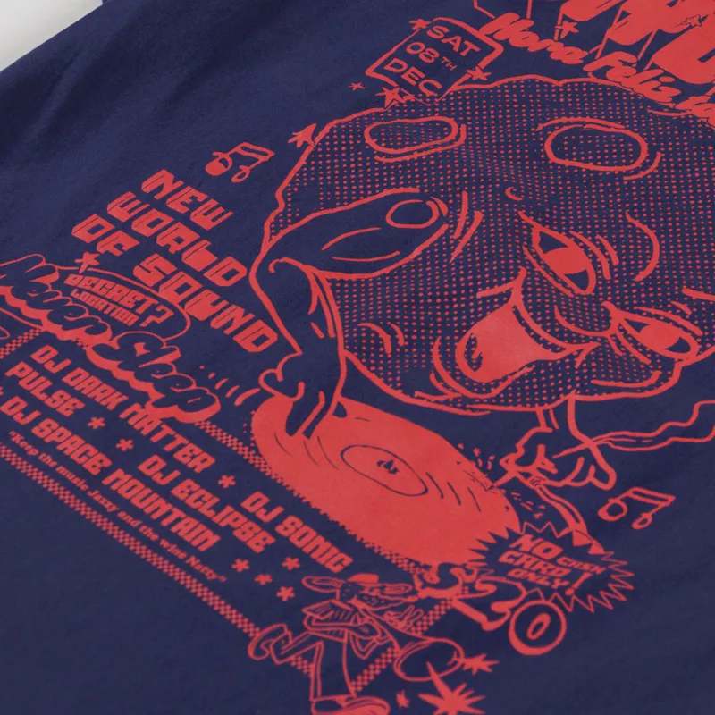 Edmmond Studios Hora Feliz Todos Los Dias T Shirt Plain Navy-4