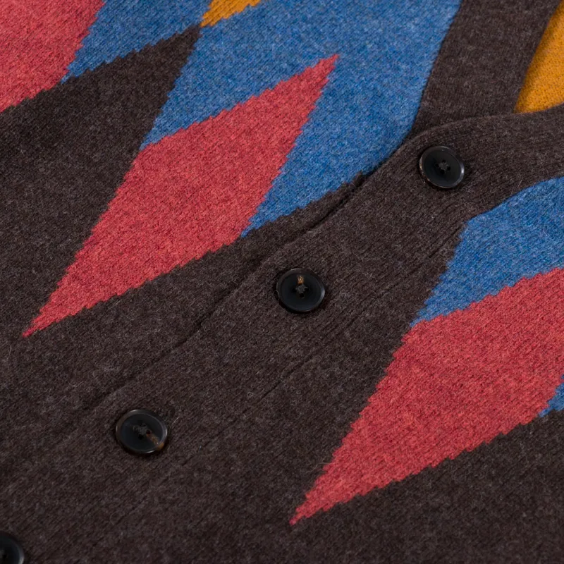 Edmmond Studios Rhombus Cardigan Chocolate-4