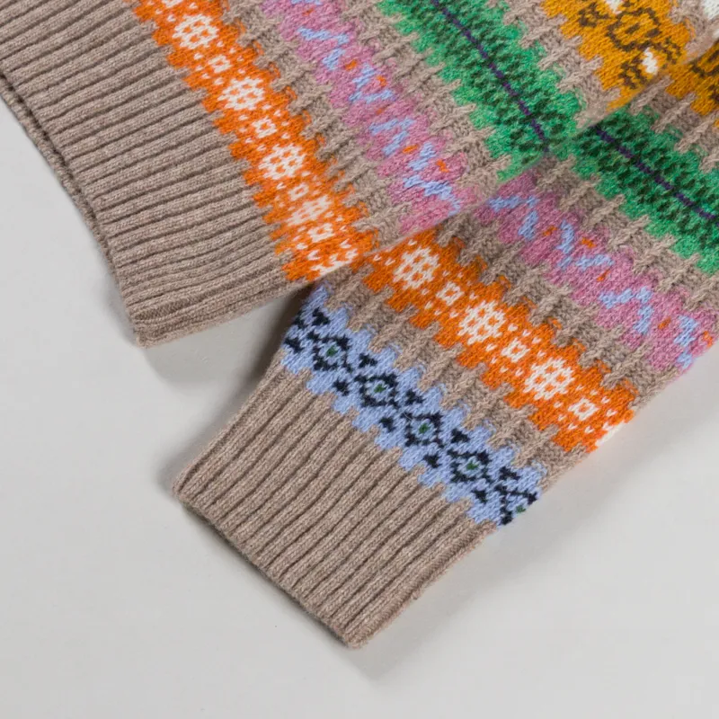 Edmmond Studios Multi Stripes Sweater Taupe-5