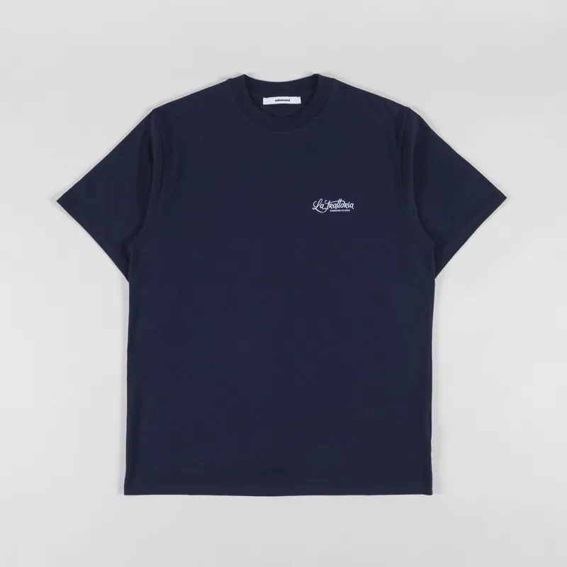 Edmmond Studios La Trattoria T Shirt Navy-1