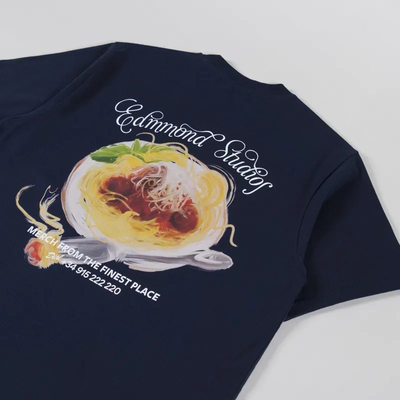 Edmmond Studios La Trattoria T Shirt Navy-2