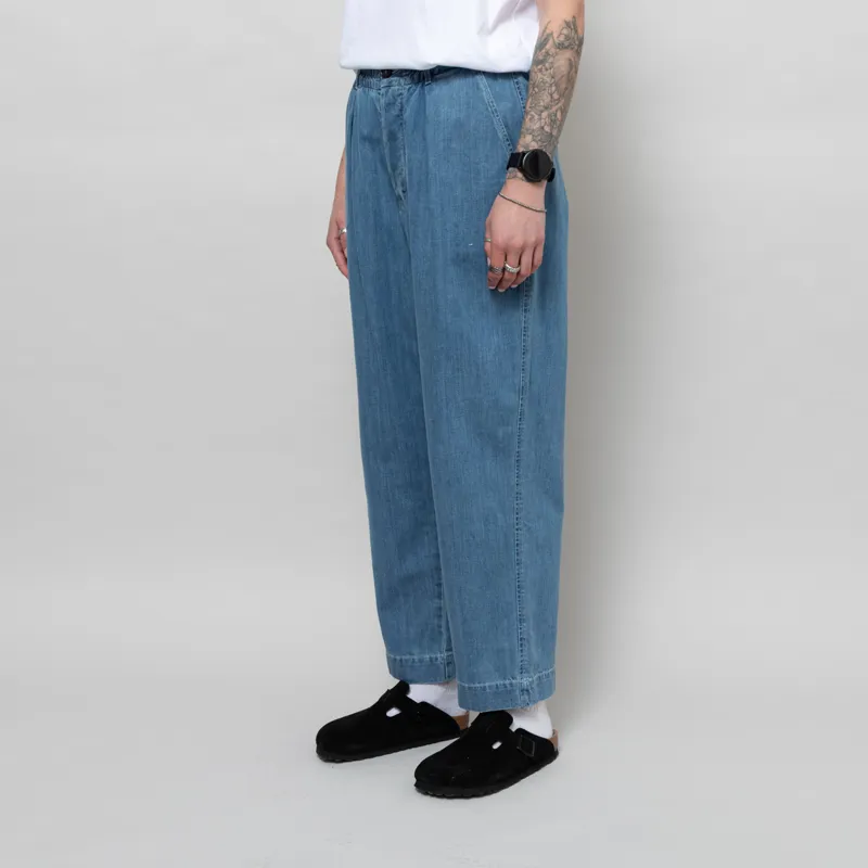 Universal Works Womens Oxford Pants Washed Indigo Organic Denim-1