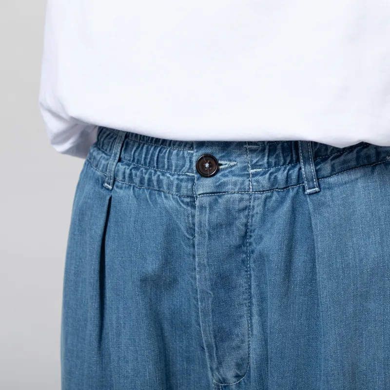 Universal Works Womens Oxford Pants Washed Indigo Organic Denim-5