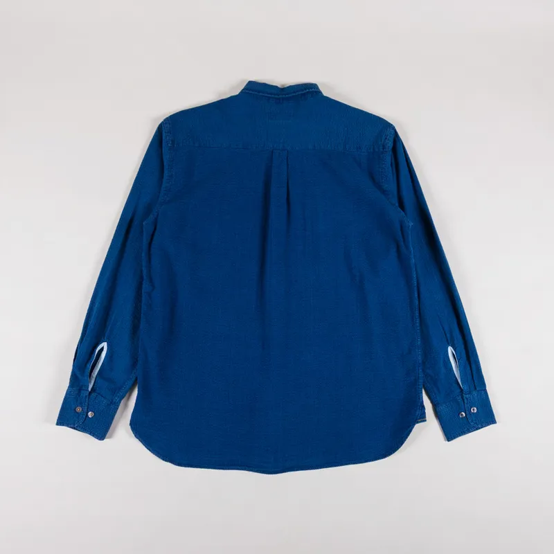 Universal Works Lazy Day Shirt Washed Indigo Seersucker-1