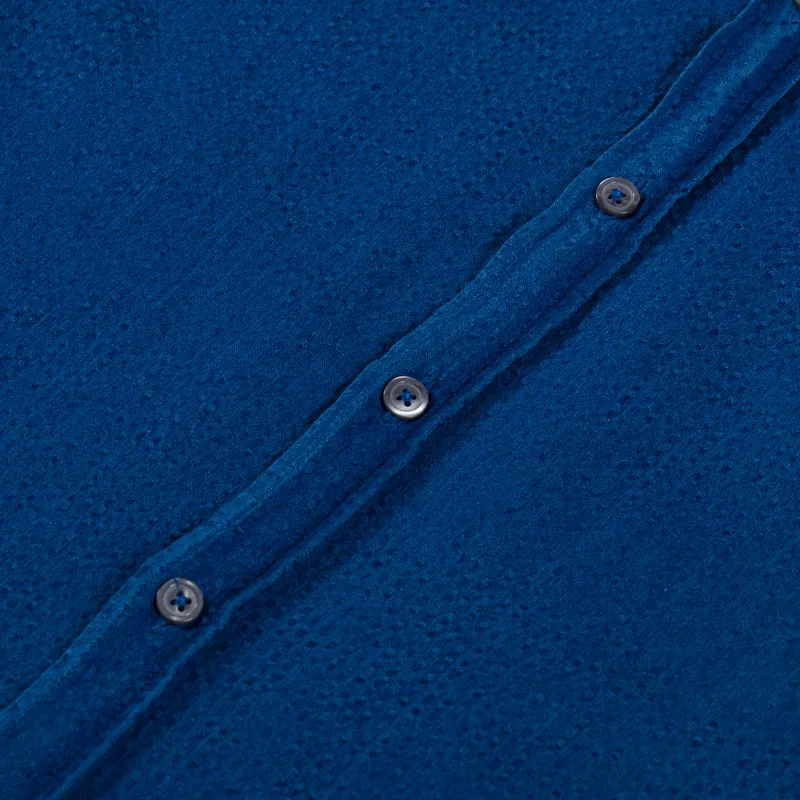 Universal Works Lazy Day Shirt Washed Indigo Seersucker-6
