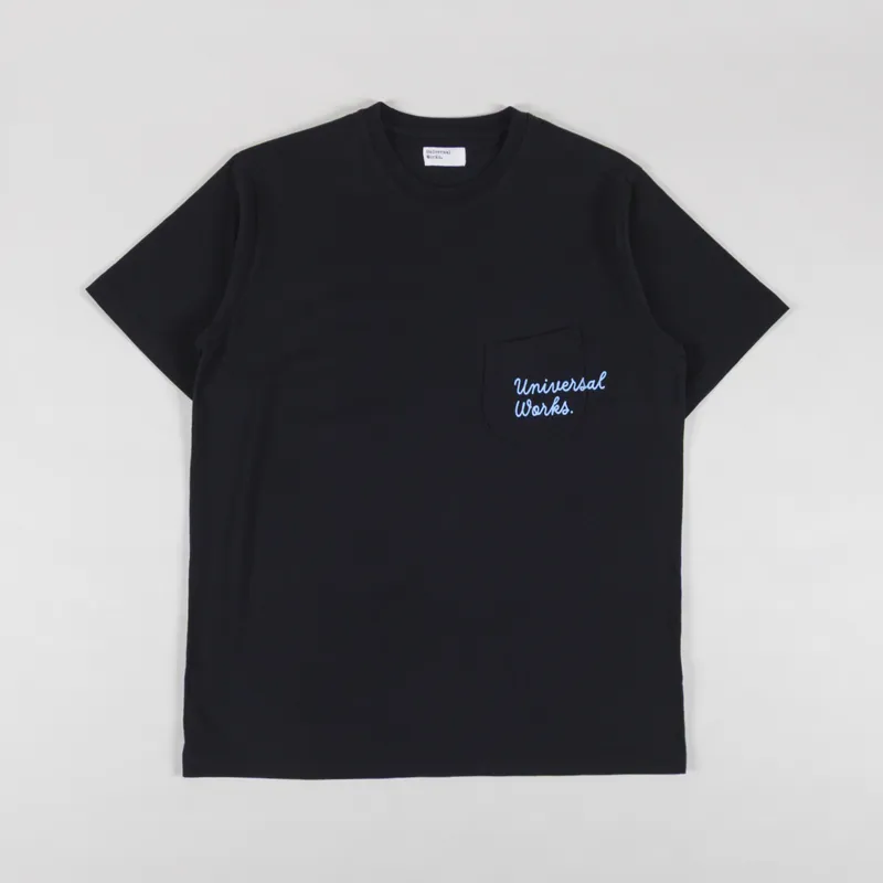 Universal Works Print Pocket T Shirt Black