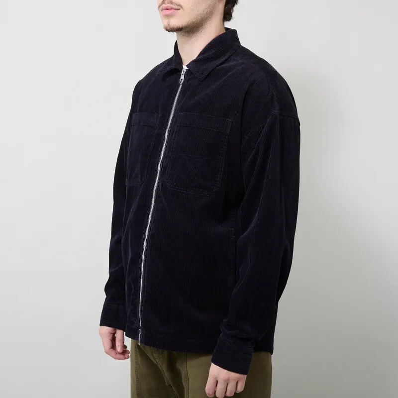 Revolution Zipped Worker Shirt Navy-1
