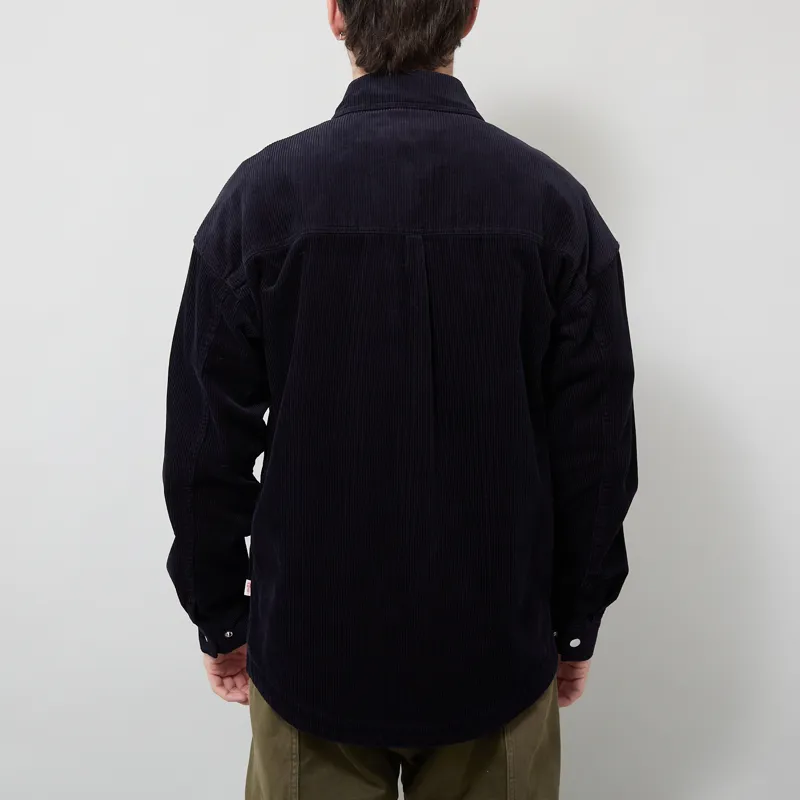 Revolution Zipped Worker Shirt Navy-2
