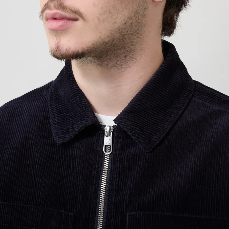 Revolution Zipped Worker Shirt Navy-3